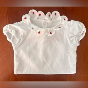 JACADI STRAWBERRY COLLAR BODYSUIT 12M